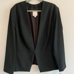 Sejour Nordstrom 18W Plus Collarless Black Blazer